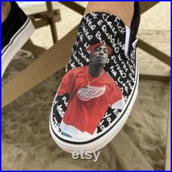 Custom Tupac Shakur Vans Slip On Shoes Men's and Women's Shoes