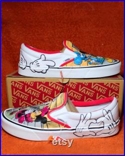 Custom Vans MickeyMouse vs Itchy and Scratchy hand-painted