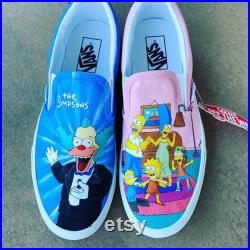 Custom Vans Simpsons, Hand-painted Tennis Shoes, Custom Tennis Shoes