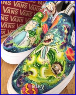 Custom painted vans, Rick and morty shoes, Rick and morty fanart, custom sneakers, wearable art