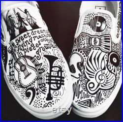 Customizable Hand-Drawn Canvas Sneakers Made to Order