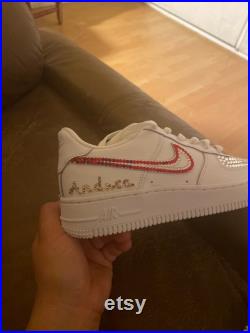 Customized Air Force 1 shoes with Swarovski or pearls