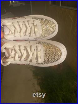 Customized Air Force 1 shoes with Swarovski or pearls
