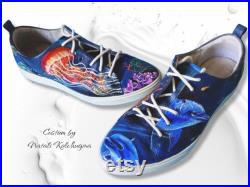 Customizing shoes to order. Handmade work. Dolphin art. Ocean painting. Turtle painting. Fish painting. Custom sneakers. Custom clothes.