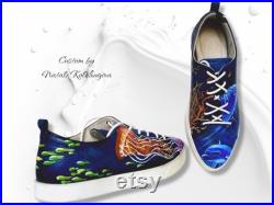 Customizing shoes to order. Handmade work. Dolphin art. Ocean painting. Turtle painting. Fish painting. Custom sneakers. Custom clothes.