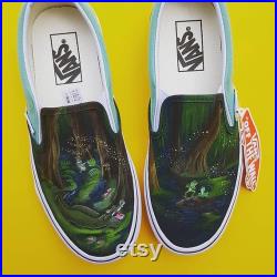 Disney Princess and Frog inspired hand painted Vans ready to ship