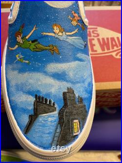 Disney inspired Peter Pan Snow White Custom Shoes, Vans