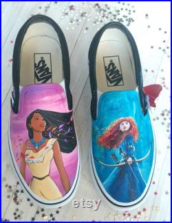 Disney princess shoes,Pocahontas shoes,brave shoes,Disney vans shoes,hand painted shoes,Disney bride,custom Disney shoes