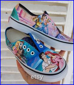 Disney style, Disney shoes ,tangled shoes , ariel shoes , hand painted shoes, custom shoes , Disney wedding, Disney bride