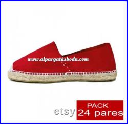 Espadrilles WOMEN AND MEN color RED Box 24 pairs