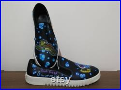 Finding Dory Slip-Ons Sneakers Colorful, Custom Design, Handmade, Hand Painted Sneaker Shoes For Women and Men