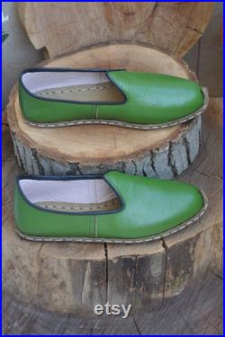 Flat Wh te Color Leather Handmade Slip On, Turkish Shoes Women, Handmade Flat Shoe, Gift for her, Mothers Day Gift, Leofers