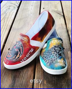 Game of Thrones Painted Shoes, House Stark, House Targaryen, Winter is Coming