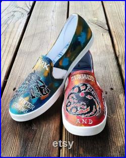 Game of Thrones Painted Shoes, House Stark, House Targaryen, Winter is Coming