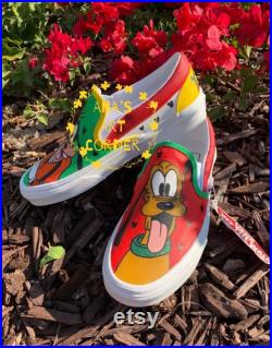 Goofy and Pluto handpainted shoes