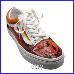 Halloween Shoes l Custom Painted Pumpkin Vans l Jack'O Lantern Shoes