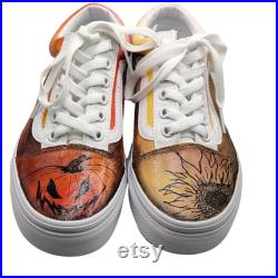 Halloween Shoes l Custom Painted Pumpkin Vans l Jack'O Lantern Shoes