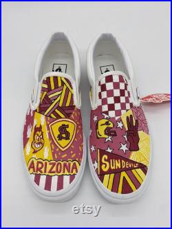 Hand Painted Arizona State University Sun Devils Vans