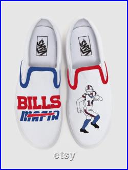Hand Painted Buffalo Bills Themed Vans