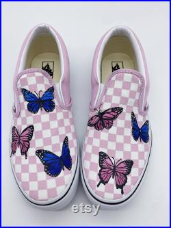 Hand Painted Colorful Butterfly Vans