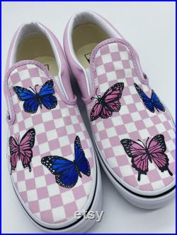 Hand Painted Colorful Butterfly Vans