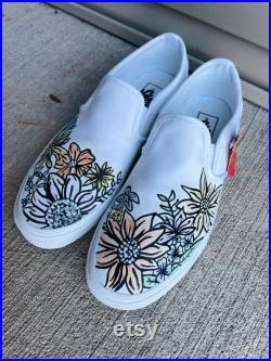 Hand Painted Floral Vans