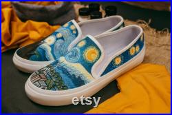 Hand-Painted Starry Night Van Gogh Vans Shoes
