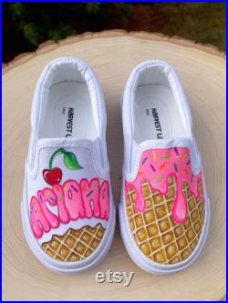 Hand Painted Vans custom toddler shoes, custom kid shoes, personalized shoes, hand painted shoes, personalized Christmas gift