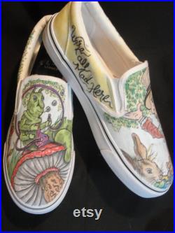 Hand drawn Alice in Wonderland Design Shoes Disney Lewis Carroll