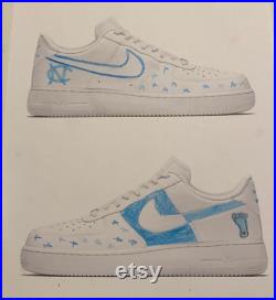 Hand-painted College University themed Nike Air Force 1 s