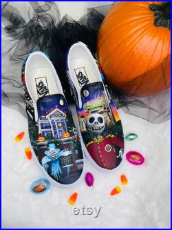 Hand painted Disney Vans Custom Disney park shoes Disney Shoes Haunted mansion shoes nightmare before Christmas shoes Disney vans