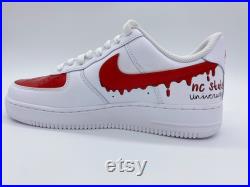 Hand-painted North Carolina State University Nike Air Force 1 s