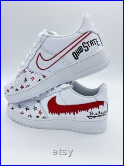 Hand-painted Ohio State University Nike Air Force 1 s