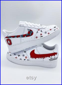 Hand-painted Ohio State University Nike Air Force 1 s