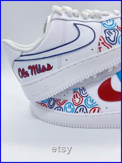 Hand-painted Ole Miss Nike Air Force 1 s
