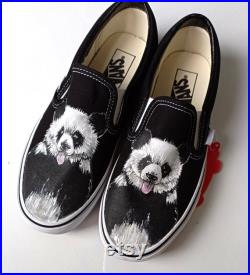 Hand painted Panda shoes, Custom panda sneakers