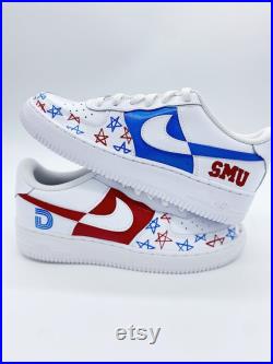 Hand-painted Southern Methodist University Nike Air Force 1 s