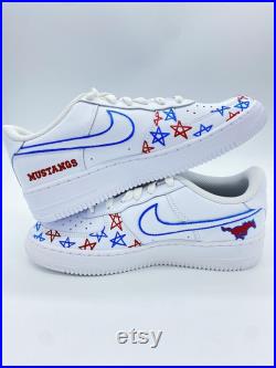 Hand-painted Southern Methodist University Nike Air Force 1 s