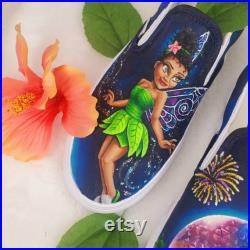 Hand painted Tinkerbell Epcot Shoes Tinkerbell Vans Epcot Vans Custom Disney shoes Hand painted Epcot