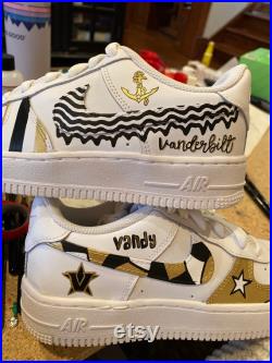 Hand-painted Vanderbilt University Nike Air Force 1 s