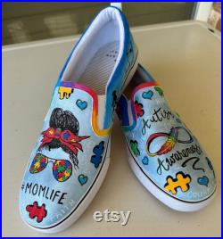 Hand painted, custom kicks. Shoes made to order- Slip-on style sneakers. Select Generic brand, Toms, or Vans. Artwork on ALL sides.