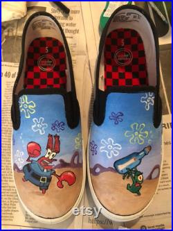 Hand painted custom spongebob shoes