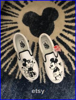 Hand painted customs Mickey and Minnie vans -Disney shoes