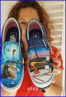 Hand painted shoes,custom vans shoes,Disney shoes,Disney bride ,Disney princess,Disney wedding