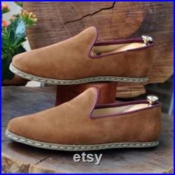 Handmade from suede leather,ultra-soft surface,a light and comfortable shoes,Barefoot, Unisex Model Sports Shoes,Natural, Colorful,Slip-On