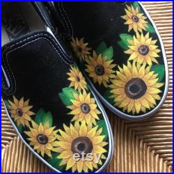 Handpainted Sunflower Vans
