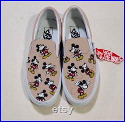 Handpainted tiny Mickey mouse,Mickey Vans,Mickey shoes,Disney trip shoes,Vintage Mickey,Custom order Vans,Custom mickey Vans,Christmas gifts