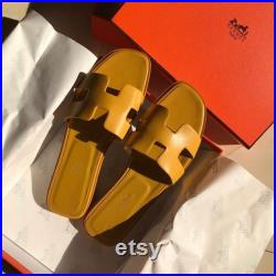 Hermes oran sandal ladies Gold tan flats all sizes 36 Eu to 42EU sandals 5 colors