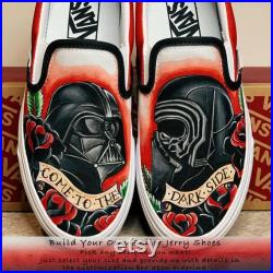 I Am Your Father's Day Present American Traditional Style Custom Painted Vans Shown In Dark Side