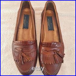 Italian Loafers Tassel Fringe Kiltie Mauri Mediterraneo Slip on Mens 9.5 Brown